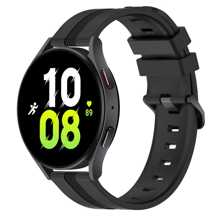 20mm Concave Striped Slicone Watch Band, For Samsung Galaxy Watch5 44mm, For Samsung Galaxy Watch 6 Classic 47mm