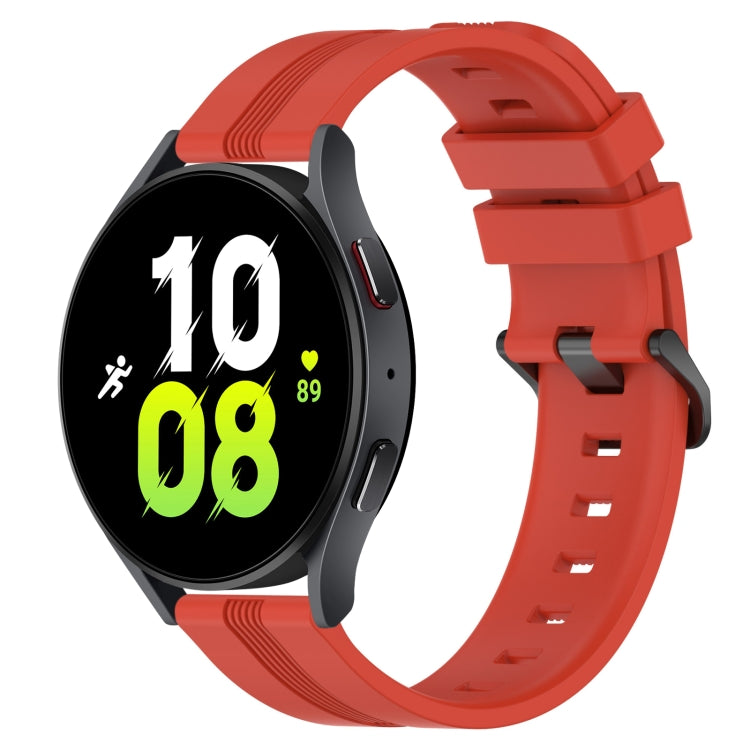 20mm Concave Striped Slicone Watch Band, For Samsung Galaxy Watch5 44mm, For Samsung Galaxy Watch 6 Classic 47mm