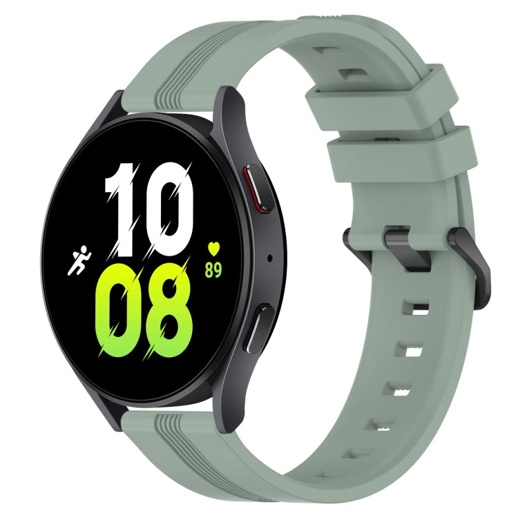20mm Concave Striped Slicone Watch Band, For Samsung Galaxy Watch5 44mm, For Samsung Galaxy Watch 6 Classic 47mm
