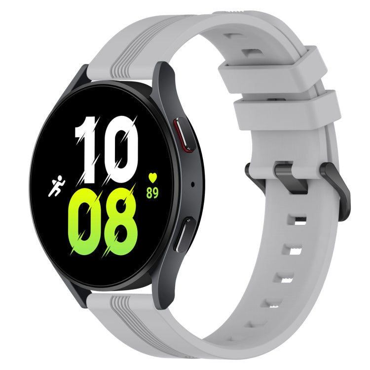 20mm Concave Striped Slicone Watch Band, For Samsung Galaxy Watch5 44mm, For Samsung Galaxy Watch 6 Classic 47mm