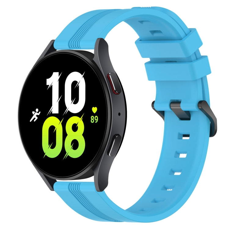 20mm Concave Striped Slicone Watch Band, For Samsung Galaxy Watch5 44mm, For Samsung Galaxy Watch 6 Classic 47mm