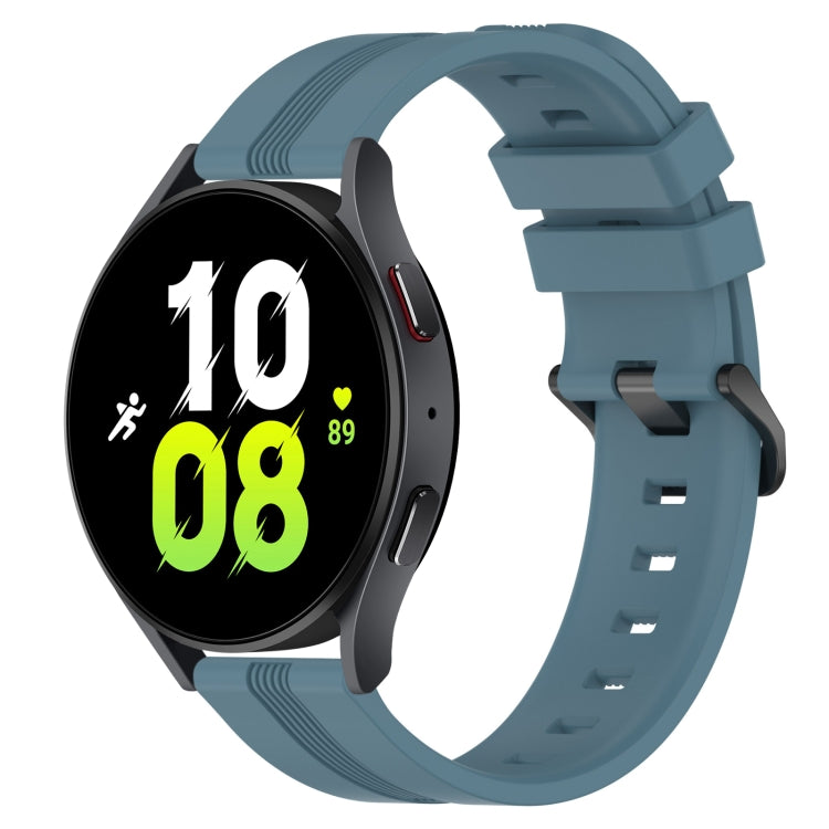 20mm Concave Striped Slicone Watch Band, For Samsung Galaxy Watch5 44mm, For Samsung Galaxy Watch 6 Classic 47mm