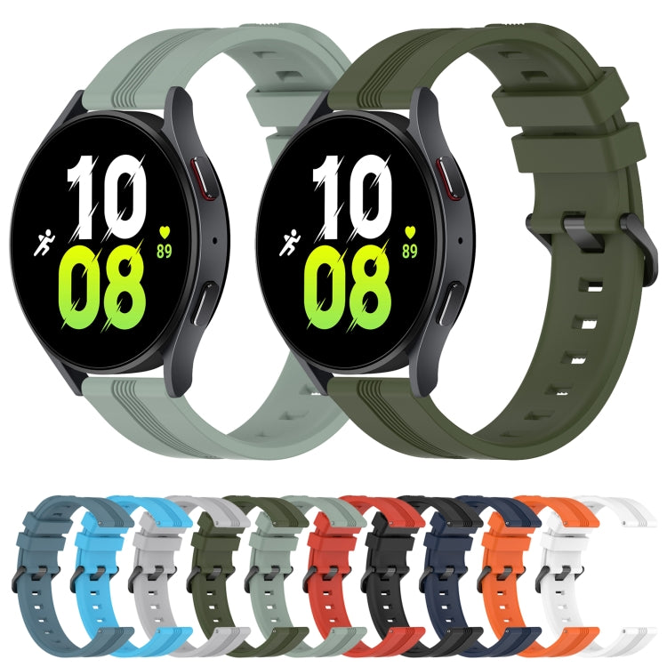 20mm Concave Striped Slicone Watch Band, For Samsung Galaxy Watch5 44mm, For Samsung Galaxy Watch 6 Classic 47mm