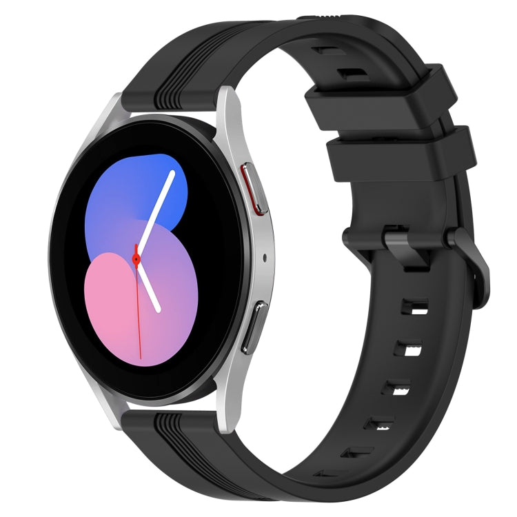 20mm Concave Striped Slicone Watch Band, For Samsung Galaxy Watch5 40mm, For Samsung Galaxy Watch5 Pro 45mm