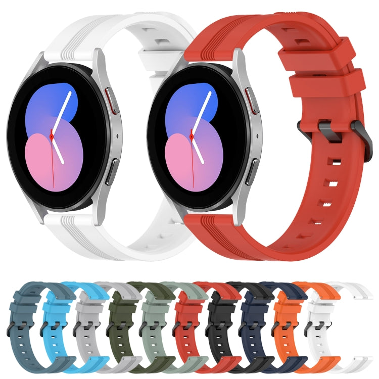 20mm Concave Striped Slicone Watch Band, For Samsung Galaxy Watch5 40mm, For Samsung Galaxy Watch5 Pro 45mm