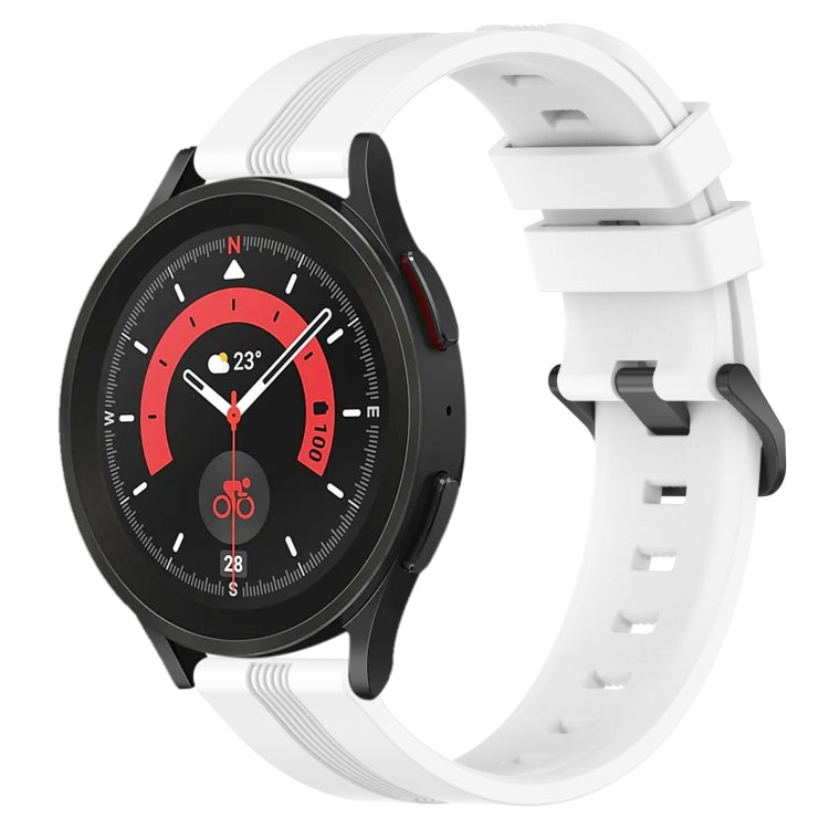 20mm Concave Striped Slicone Watch Band, For Samsung Galaxy Watch5 40mm, For Samsung Galaxy Watch5 Pro 45mm