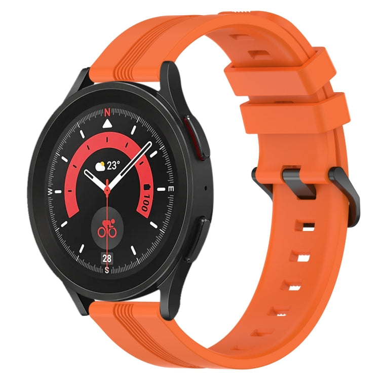 20mm Concave Striped Slicone Watch Band, For Samsung Galaxy Watch5 40mm, For Samsung Galaxy Watch5 Pro 45mm