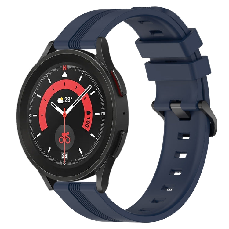 20mm Concave Striped Slicone Watch Band, For Samsung Galaxy Watch5 40mm, For Samsung Galaxy Watch5 Pro 45mm