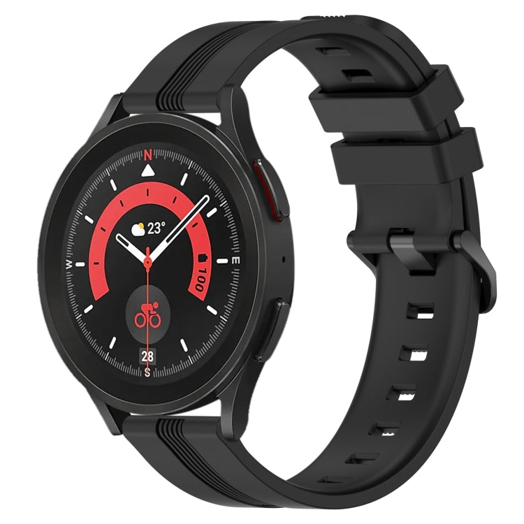 20mm Concave Striped Slicone Watch Band, For Samsung Galaxy Watch5 40mm, For Samsung Galaxy Watch5 Pro 45mm