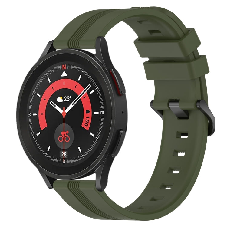 20mm Concave Striped Slicone Watch Band, For Samsung Galaxy Watch5 40mm, For Samsung Galaxy Watch5 Pro 45mm