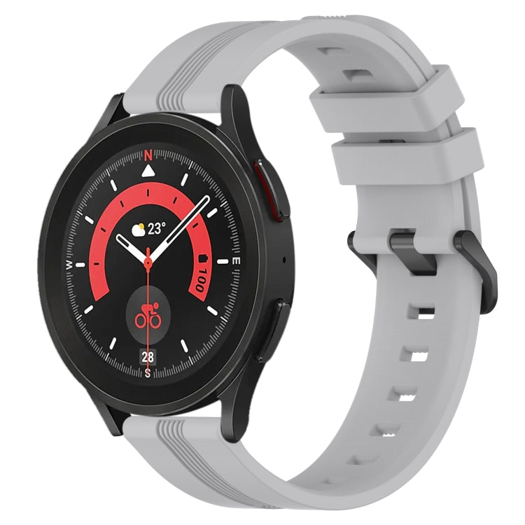 20mm Concave Striped Slicone Watch Band, For Samsung Galaxy Watch5 40mm, For Samsung Galaxy Watch5 Pro 45mm