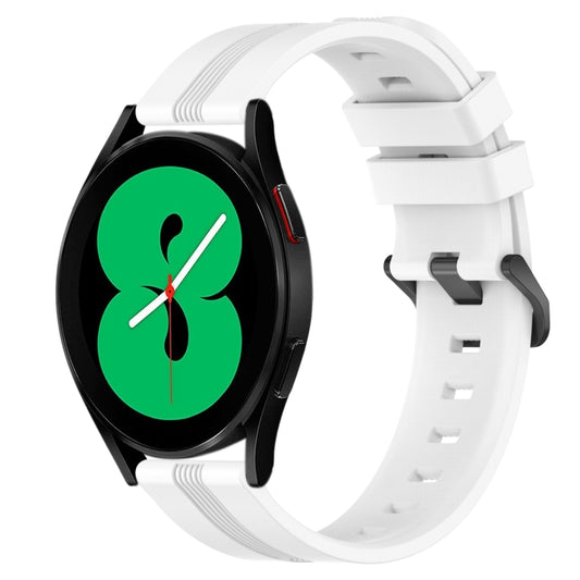 20mm Concave Striped Slicone Watch Band, For Samsung Galaxy Watch4 44mm, For Samsung Galaxy Watch4 40mm