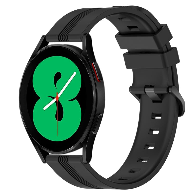 20mm Concave Striped Slicone Watch Band, For Samsung Galaxy Watch4 44mm, For Samsung Galaxy Watch4 40mm