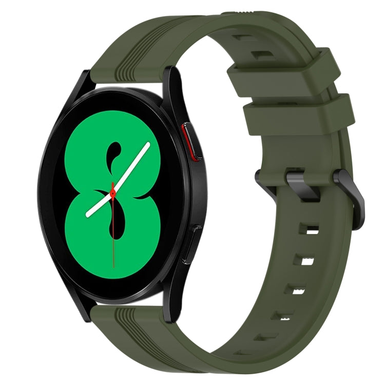 20mm Concave Striped Slicone Watch Band, For Samsung Galaxy Watch4 44mm, For Samsung Galaxy Watch4 40mm