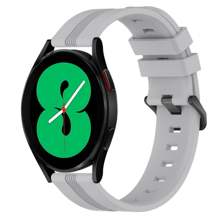 20mm Concave Striped Slicone Watch Band, For Samsung Galaxy Watch4 44mm, For Samsung Galaxy Watch4 40mm