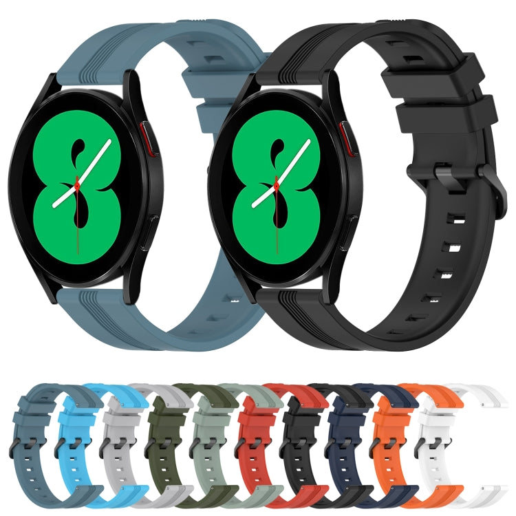 20mm Concave Striped Slicone Watch Band, For Samsung Galaxy Watch4 44mm, For Samsung Galaxy Watch4 40mm