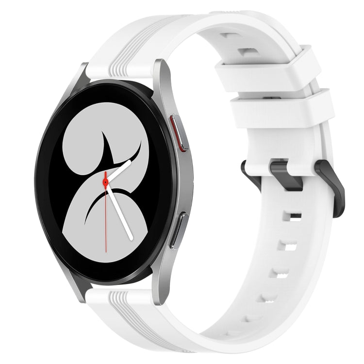 20mm Concave Striped Slicone Watch Band, For Samsung Galaxy Watch4 44mm, For Samsung Galaxy Watch4 40mm