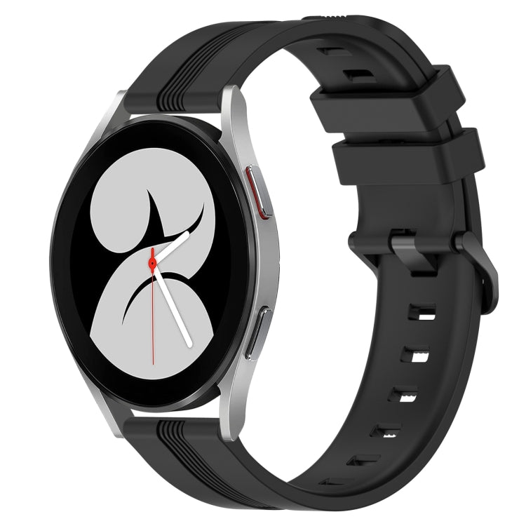 20mm Concave Striped Slicone Watch Band, For Samsung Galaxy Watch4 44mm, For Samsung Galaxy Watch4 40mm