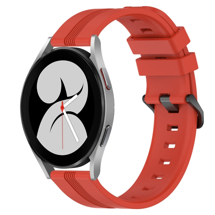 20mm Concave Striped Slicone Watch Band, For Samsung Galaxy Watch4 44mm, For Samsung Galaxy Watch4 40mm
