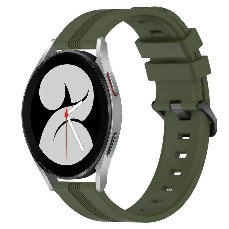 20mm Concave Striped Slicone Watch Band, For Samsung Galaxy Watch4 44mm, For Samsung Galaxy Watch4 40mm