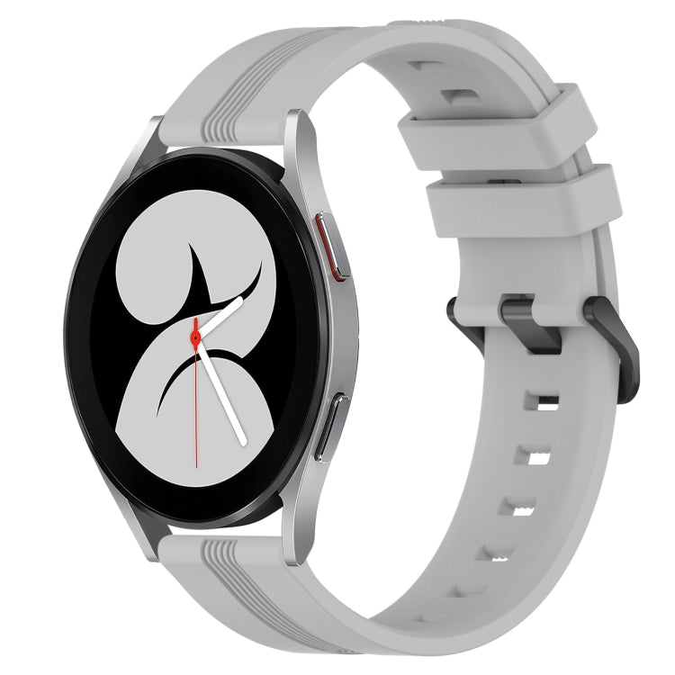 20mm Concave Striped Slicone Watch Band, For Samsung Galaxy Watch4 44mm, For Samsung Galaxy Watch4 40mm