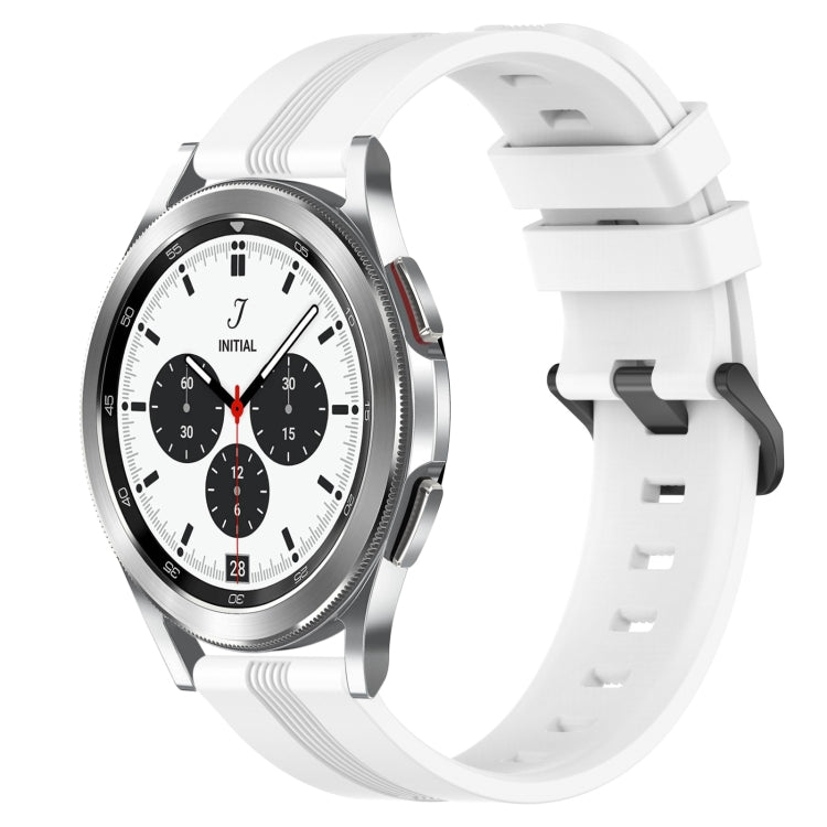 20mm Concave Striped Slicone Watch Band, For Samsung  Galaxy Watch 4 Classic 42mm, For Samsung  Galaxy Watch 4 Classic 46mm