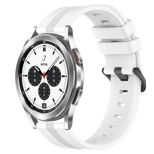 20mm Concave Striped Slicone Watch Band, For Samsung  Galaxy Watch 4 Classic 42mm, For Samsung  Galaxy Watch 4 Classic 46mm