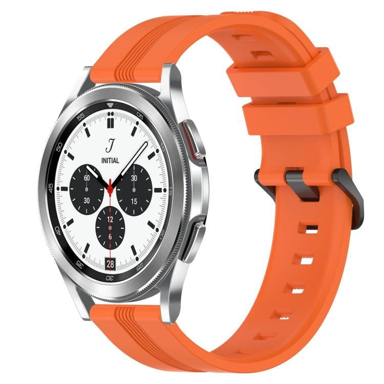 20mm Concave Striped Slicone Watch Band, For Samsung  Galaxy Watch 4 Classic 42mm, For Samsung  Galaxy Watch 4 Classic 46mm