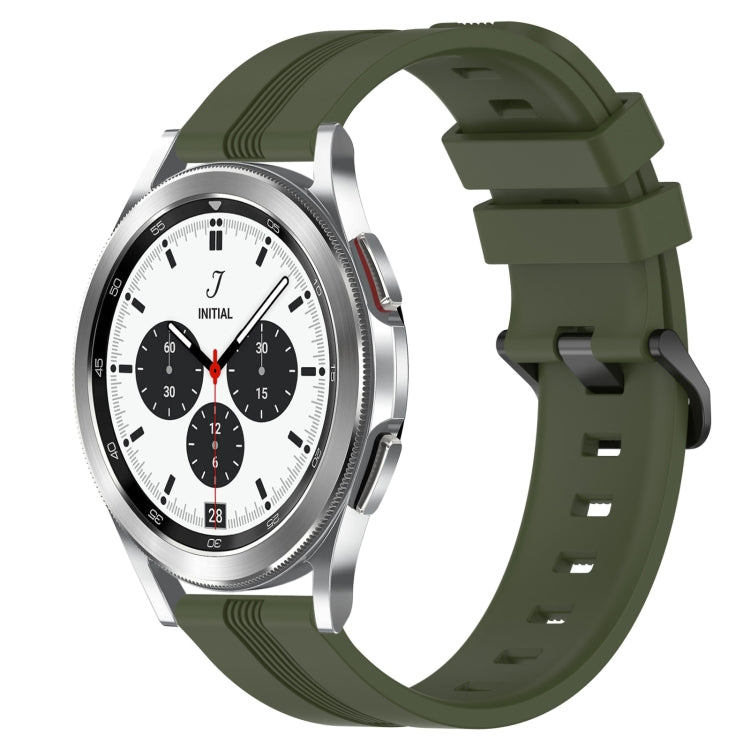 20mm Concave Striped Slicone Watch Band, For Samsung  Galaxy Watch 4 Classic 42mm, For Samsung  Galaxy Watch 4 Classic 46mm