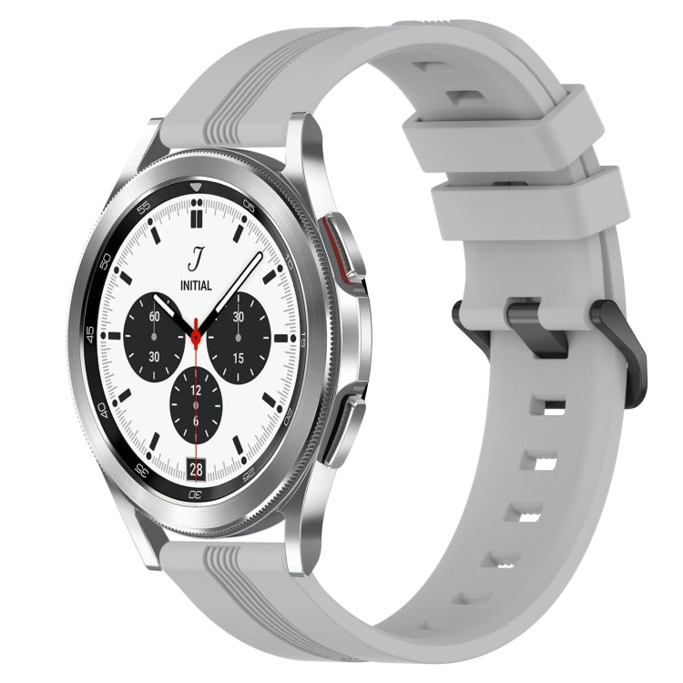 20mm Concave Striped Slicone Watch Band, For Samsung  Galaxy Watch 4 Classic 42mm, For Samsung  Galaxy Watch 4 Classic 46mm