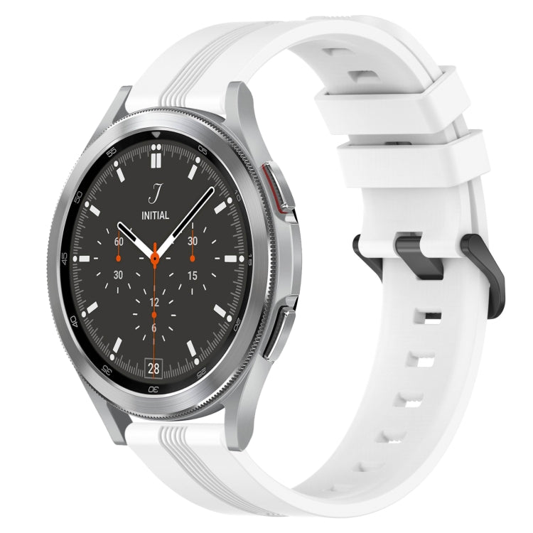20mm Concave Striped Slicone Watch Band, For Samsung  Galaxy Watch 4 Classic 42mm, For Samsung  Galaxy Watch 4 Classic 46mm