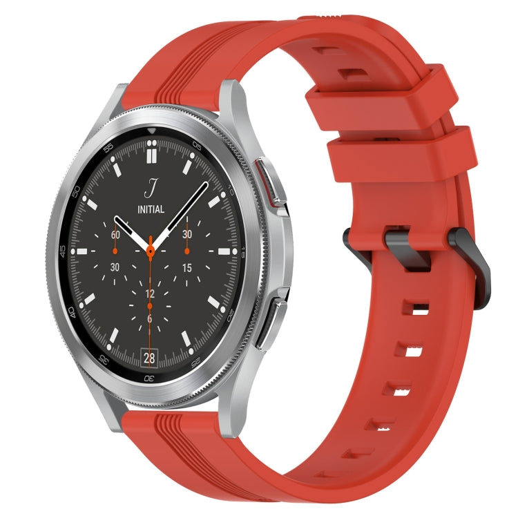 20mm Concave Striped Slicone Watch Band, For Samsung  Galaxy Watch 4 Classic 42mm, For Samsung  Galaxy Watch 4 Classic 46mm