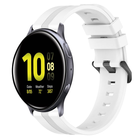 20mm Concave Striped Slicone Watch Band, For Samsung Galaxy Watch Active 2 40mm, For Samsung Galaxy Watch Active 2 44mm