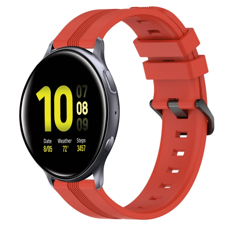 20mm Concave Striped Slicone Watch Band, For Samsung Galaxy Watch Active 2 40mm, For Samsung Galaxy Watch Active 2 44mm