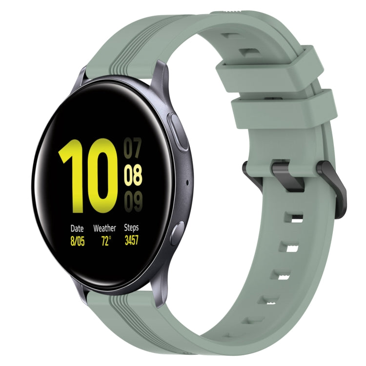 20mm Concave Striped Slicone Watch Band, For Samsung Galaxy Watch Active 2 40mm, For Samsung Galaxy Watch Active 2 44mm