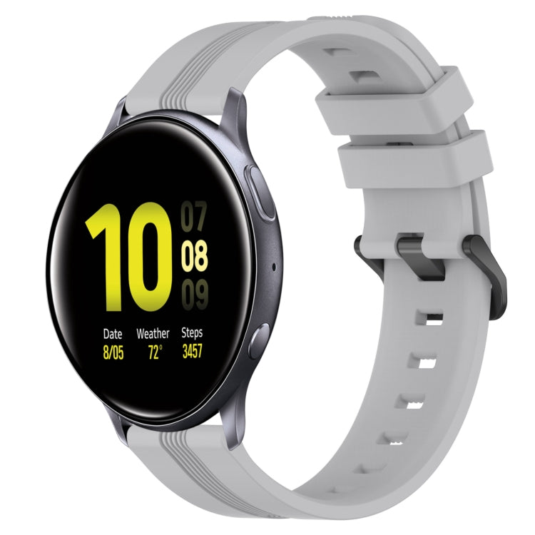 20mm Concave Striped Slicone Watch Band, For Samsung Galaxy Watch Active 2 40mm, For Samsung Galaxy Watch Active 2 44mm