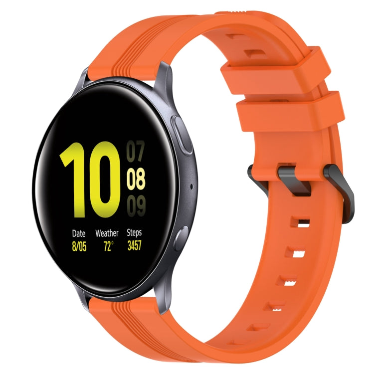 20mm Concave Striped Slicone Watch Band, For Samsung Galaxy Watch Active 2 40mm, For Samsung Galaxy Watch Active 2 44mm