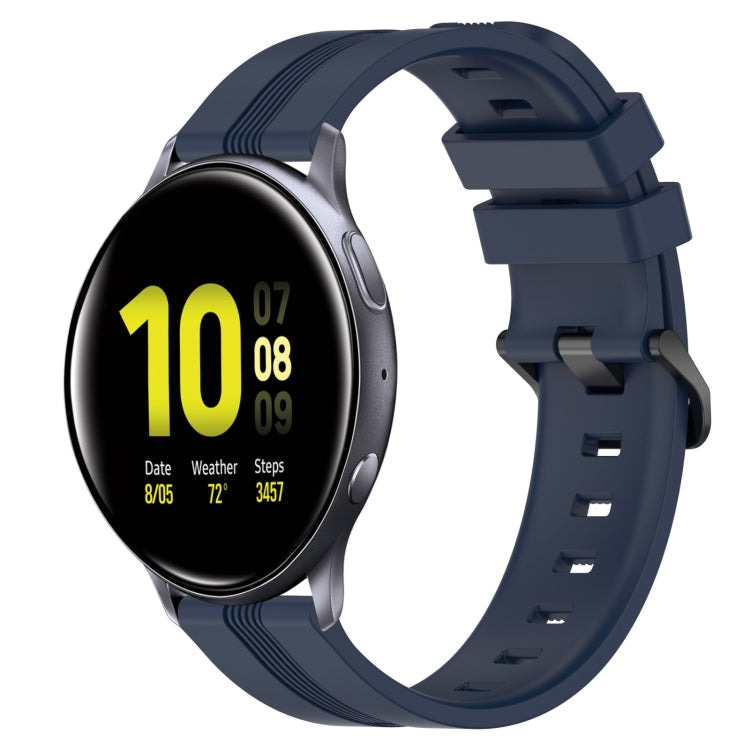 20mm Concave Striped Slicone Watch Band, For Samsung Galaxy Watch Active 2 40mm, For Samsung Galaxy Watch Active 2 44mm