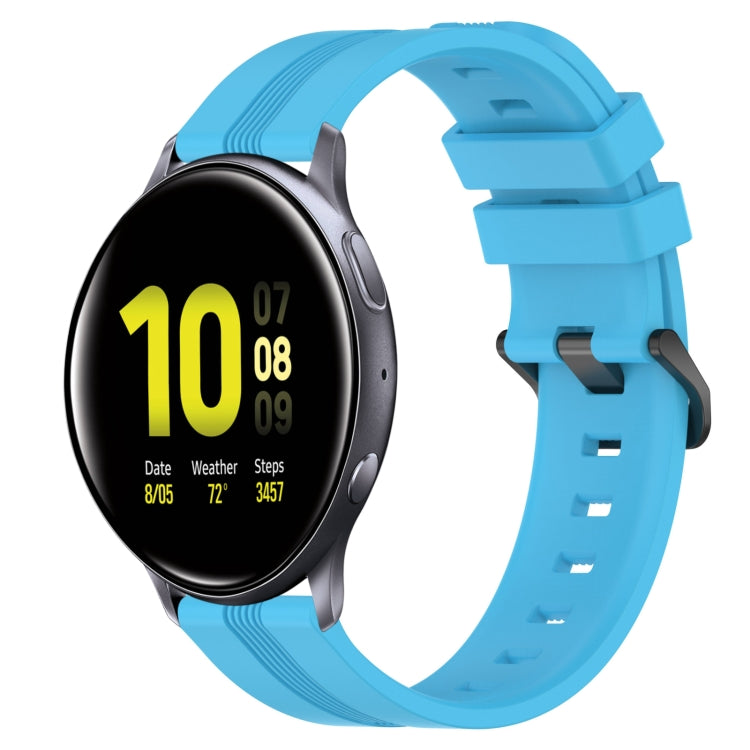 20mm Concave Striped Slicone Watch Band, For Samsung Galaxy Watch Active 2 40mm, For Samsung Galaxy Watch Active 2 44mm