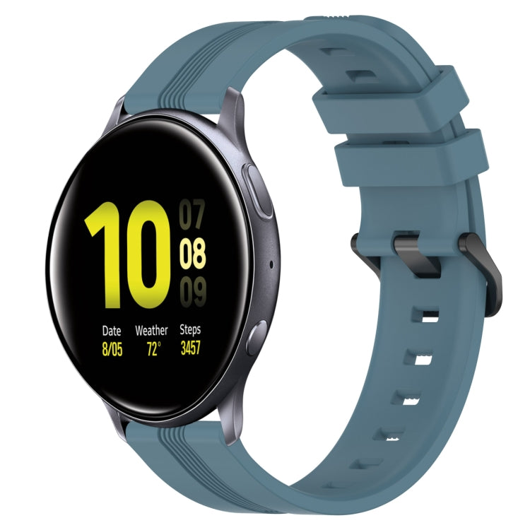 20mm Concave Striped Slicone Watch Band, For Samsung Galaxy Watch Active 2 40mm, For Samsung Galaxy Watch Active 2 44mm