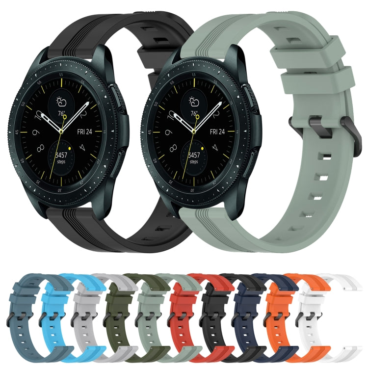 20mm Concave Striped Slicone Watch Band, For Samsung Galaxy Watch 42mm, For Samsung Galaxy Watch 6 44mm
