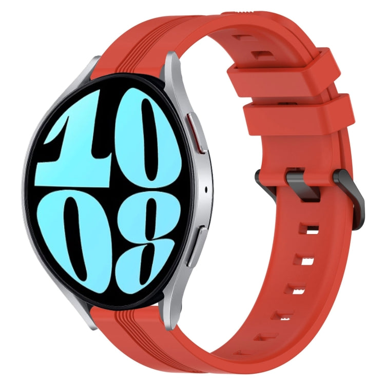 20mm Concave Striped Slicone Watch Band, For Samsung Galaxy Watch 42mm, For Samsung Galaxy Watch 6 44mm