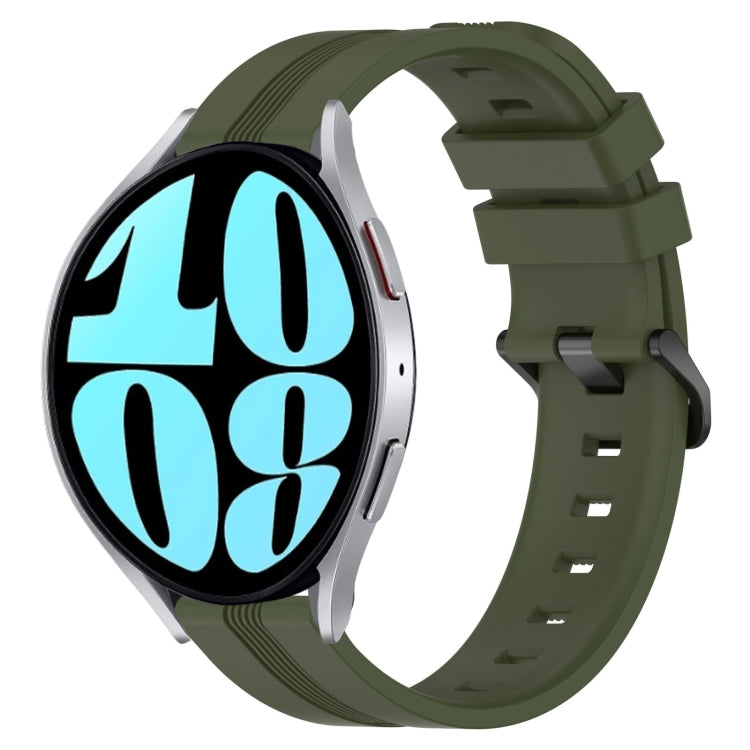 20mm Concave Striped Slicone Watch Band, For Samsung Galaxy Watch 42mm, For Samsung Galaxy Watch 6 44mm