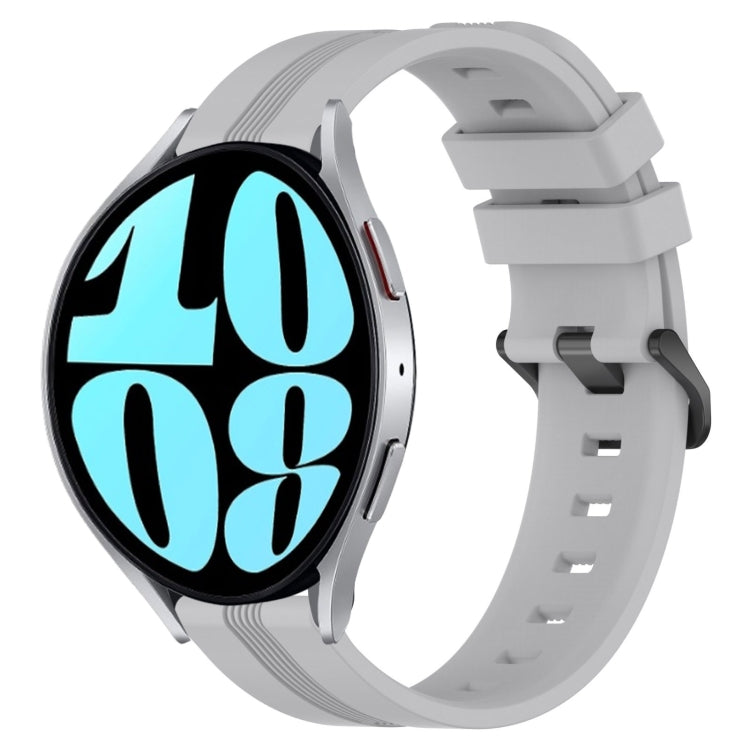 20mm Concave Striped Slicone Watch Band, For Samsung Galaxy Watch 42mm, For Samsung Galaxy Watch 6 44mm