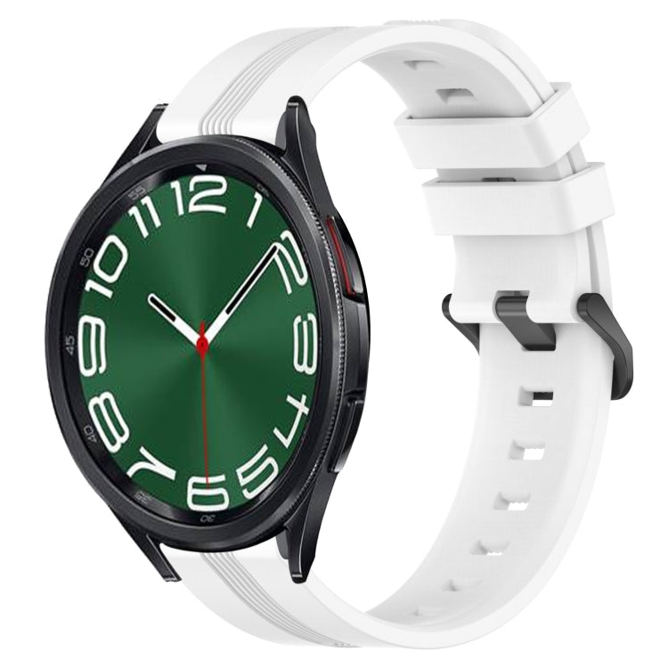 20mm Concave Striped Slicone Watch Band, For Samsung Galaxy Watch5 44mm, For Samsung Galaxy Watch 6 Classic 47mm