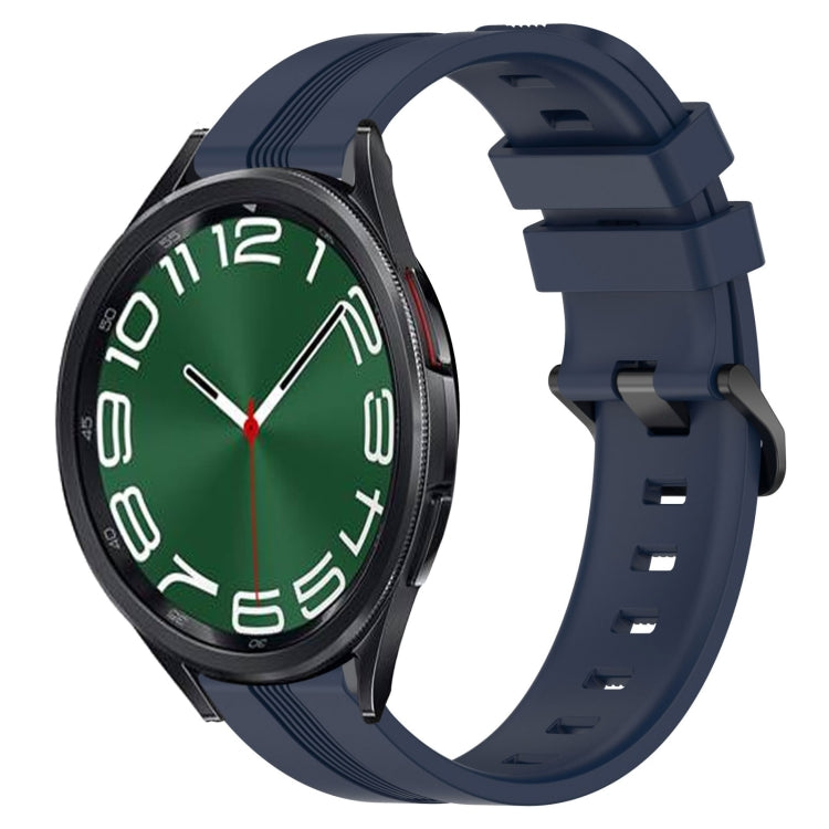 20mm Concave Striped Slicone Watch Band, For Samsung Galaxy Watch5 44mm, For Samsung Galaxy Watch 6 Classic 47mm