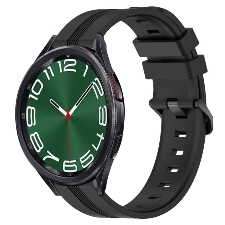 20mm Concave Striped Slicone Watch Band, For Samsung Galaxy Watch5 44mm, For Samsung Galaxy Watch 6 Classic 47mm
