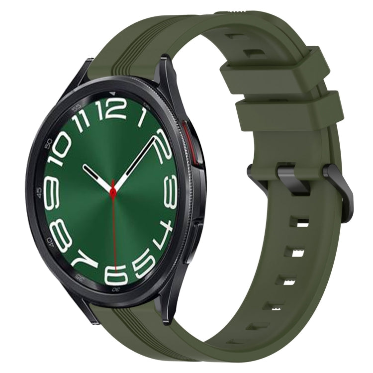 20mm Concave Striped Slicone Watch Band, For Samsung Galaxy Watch5 44mm, For Samsung Galaxy Watch 6 Classic 47mm