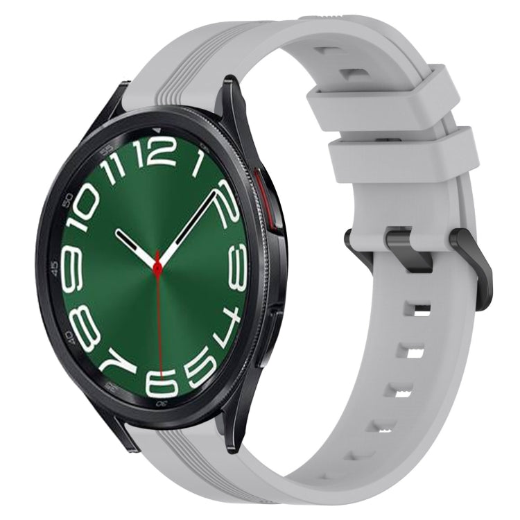 20mm Concave Striped Slicone Watch Band, For Samsung Galaxy Watch5 44mm, For Samsung Galaxy Watch 6 Classic 47mm