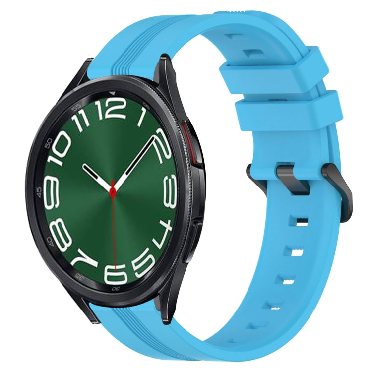 20mm Concave Striped Slicone Watch Band, For Samsung Galaxy Watch5 44mm, For Samsung Galaxy Watch 6 Classic 47mm